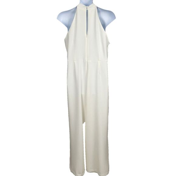 NEW Julia Jordan Size 16 Offwhite Jumpsuit Twist Halter Neck Sleeveless Wide Leg - Picture 5 of 14